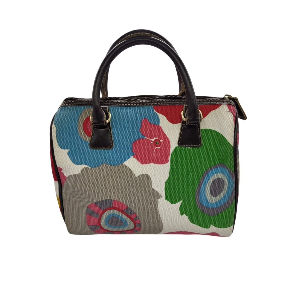 Victoria's Secret Y2K Floral Bowler Bag Canvas Indie Dopamine Purse Zip Top - Picture 3 of 13
